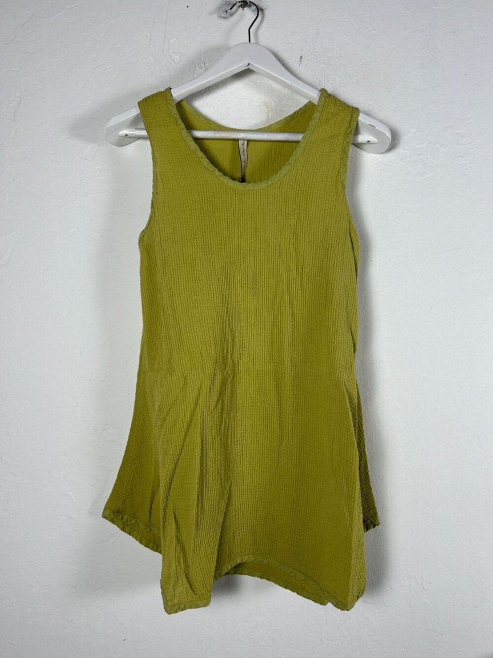 Cynthia Ashby Womens Rib Gauze Tank Top Small Wasabi Cotton Sleeveless Tunic New